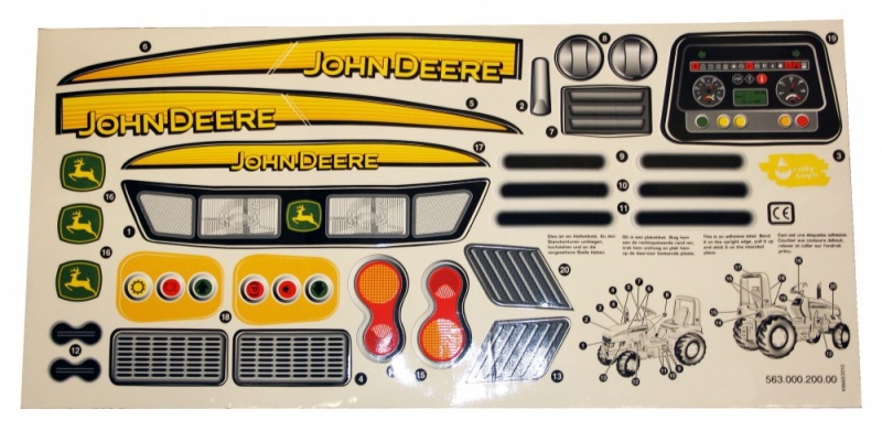 Rolly Toys - Aufkleber für John Deere X-Trac